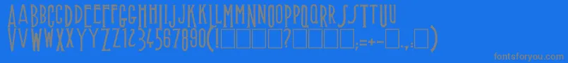 Muffaroo Font – Gray Fonts on Blue Background