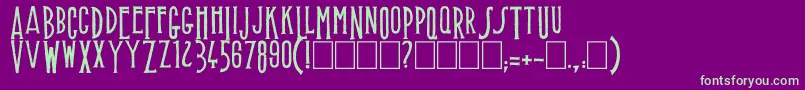 Muffaroo Font – Green Fonts on Purple Background