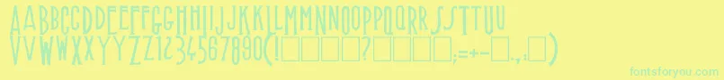 Muffaroo Font – Green Fonts on Yellow Background