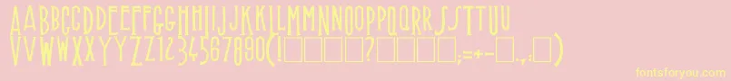 Muffaroo Font – Yellow Fonts on Pink Background