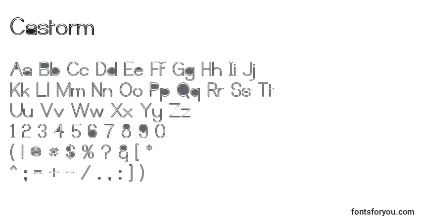 Schriftart Castorm – Alphabet, Zahlen, spezielle Symbole