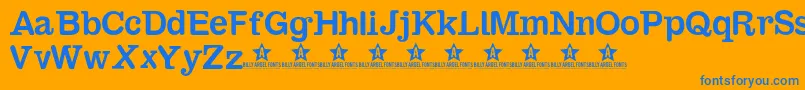 Sambahollyc Font – Blue Fonts on Orange Background