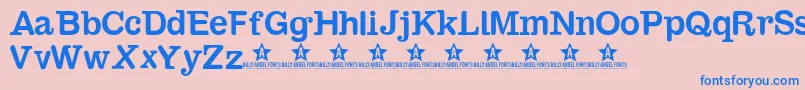 Sambahollyc Font – Blue Fonts on Pink Background