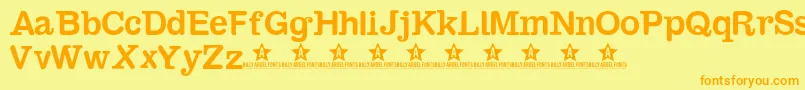 Sambahollyc Font – Orange Fonts on Yellow Background