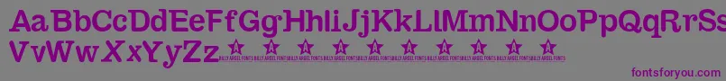 フォントSambahollyc – 紫色のフォント、灰色の背景