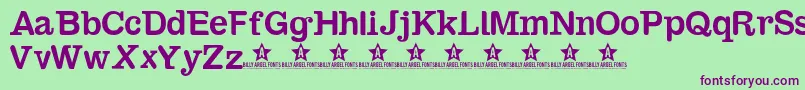 Police Sambahollyc – polices violettes sur fond vert
