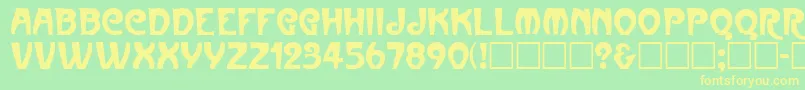 Parisme Font – Yellow Fonts on Green Background