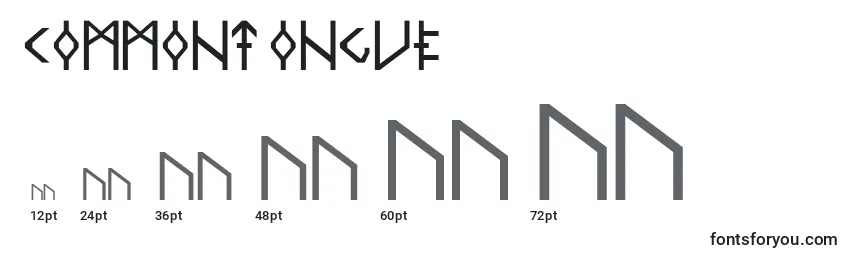 Размеры шрифта CommonTongue