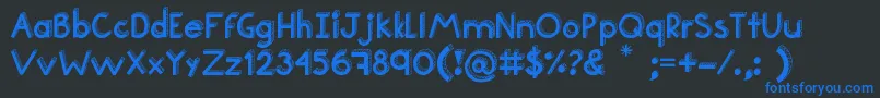 Teen Font – Blue Fonts on Black Background