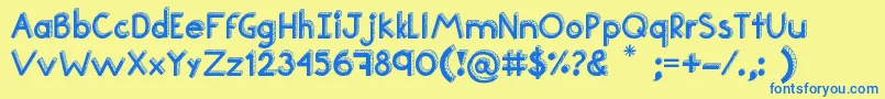 Шрифт Teen – синие шрифты на жёлтом фоне