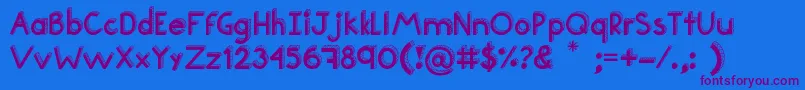 Teen Font – Purple Fonts on Blue Background