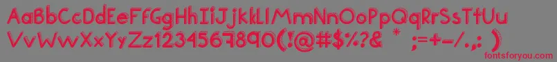 Teen Font – Red Fonts on Gray Background
