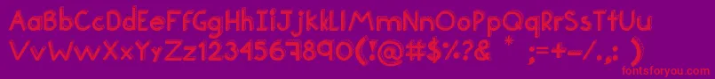 フォントTeen – 紫の背景に赤い文字