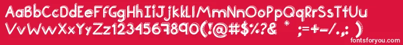 Teen Font – White Fonts on Red Background