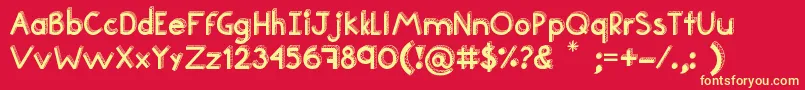 Teen Font – Yellow Fonts on Red Background