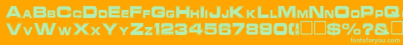 NccinlineRegular Font – Green Fonts on Orange Background