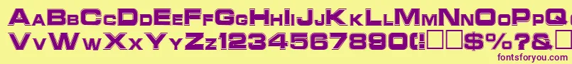 NccinlineRegular Font – Purple Fonts on Yellow Background