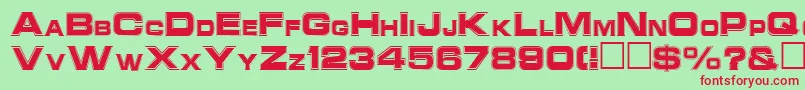 NccinlineRegular Font – Red Fonts on Green Background