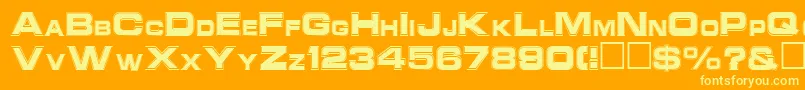 NccinlineRegular Font – Yellow Fonts on Orange Background