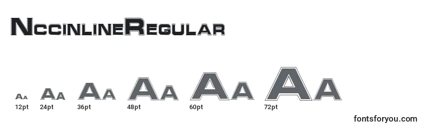 Размеры шрифта NccinlineRegular