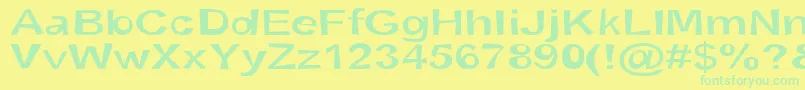 Fonte SnottSemibold – fontes verdes em um fundo amarelo