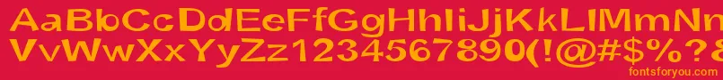 フォントSnottSemibold – 赤い背景にオレンジの文字