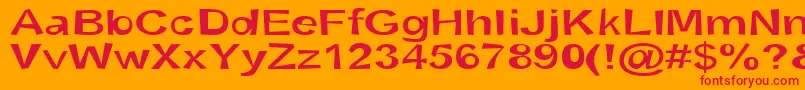 フォントSnottSemibold – オレンジの背景に赤い文字
