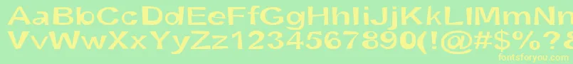 SnottSemibold-fontti – keltaiset fontit vihreällä taustalla