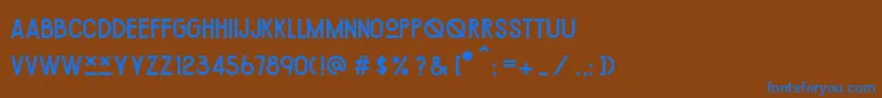 ChipotleRegular-Schriftart – Blaue Schriften auf braunem Hintergrund