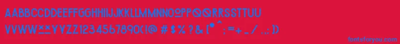 ChipotleRegular Font – Blue Fonts on Red Background