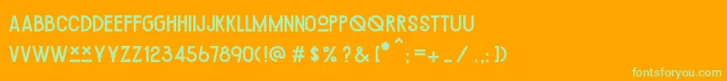 ChipotleRegular-Schriftart – Grüne Schriften auf orangefarbenem Hintergrund