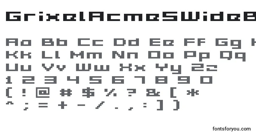 Schriftart GrixelAcme5WideBoldXtnd – Alphabet, Zahlen, spezielle Symbole