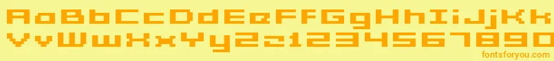 GrixelAcme5WideBoldXtnd Font – Orange Fonts on Yellow Background