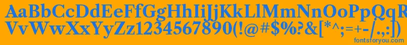 LibrecaslontextBold Font – Blue Fonts on Orange Background