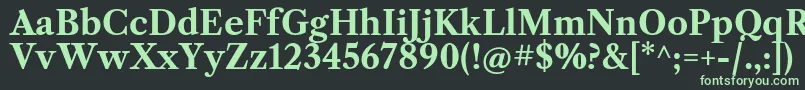 フォントLibrecaslontextBold – 黒い背景に緑の文字