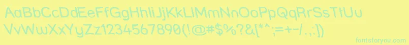 Strfrhr-fontti – vihreät fontit keltaisella taustalla