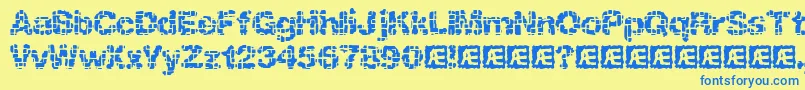 KatalystInactiveBrk Font – Blue Fonts on Yellow Background