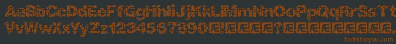 KatalystInactiveBrk-fontti – ruskeat fontit mustalla taustalla