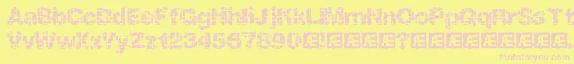 KatalystInactiveBrk-fontti – vaaleanpunaiset fontit keltaisella taustalla