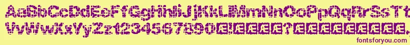 KatalystInactiveBrk Font – Purple Fonts on Yellow Background