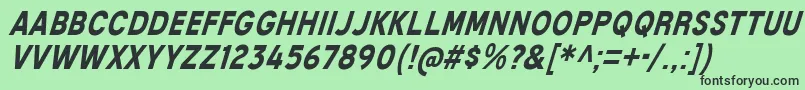 フォントMixolydianTitlingBdIt – 緑の背景に黒い文字