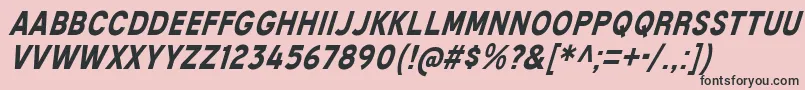 MixolydianTitlingBdIt-fontti – mustat fontit vaaleanpunaisella taustalla
