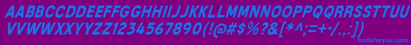 MixolydianTitlingBdIt-fontti – siniset fontit violetilla taustalla