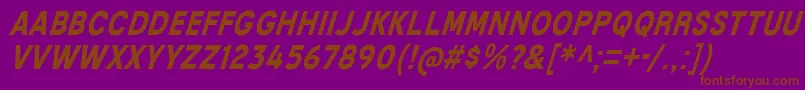 フォントMixolydianTitlingBdIt – 紫色の背景に茶色のフォント