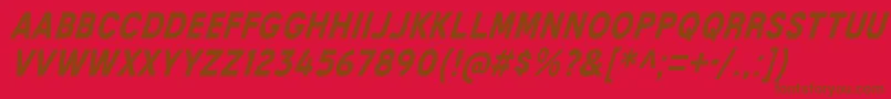 MixolydianTitlingBdIt-Schriftart – Braune Schriften auf rotem Hintergrund