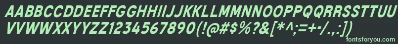 フォントMixolydianTitlingBdIt – 黒い背景に緑の文字