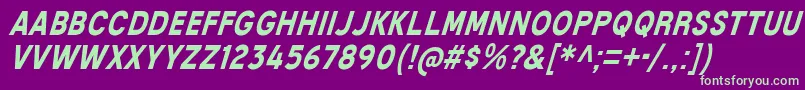 MixolydianTitlingBdIt Font – Green Fonts on Purple Background