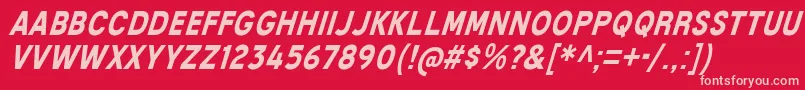 MixolydianTitlingBdIt-fontti – vaaleanpunaiset fontit punaisella taustalla