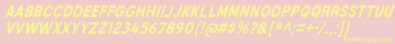 MixolydianTitlingBdIt Font – Yellow Fonts on Pink Background