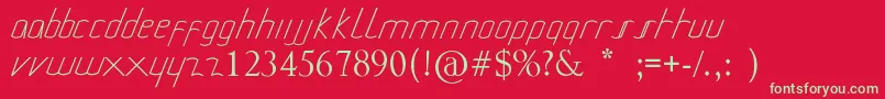Шрифт MiuraDanielmontes – зелёные шрифты на красном фоне